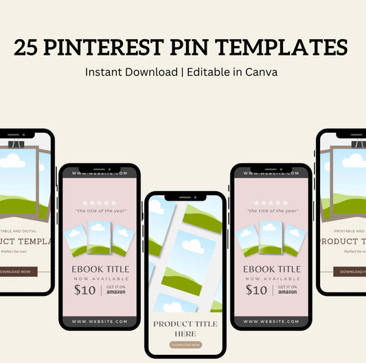 25 Pinterest Pin Templates – Starter Kit for Viral Growth (MRR Included!)