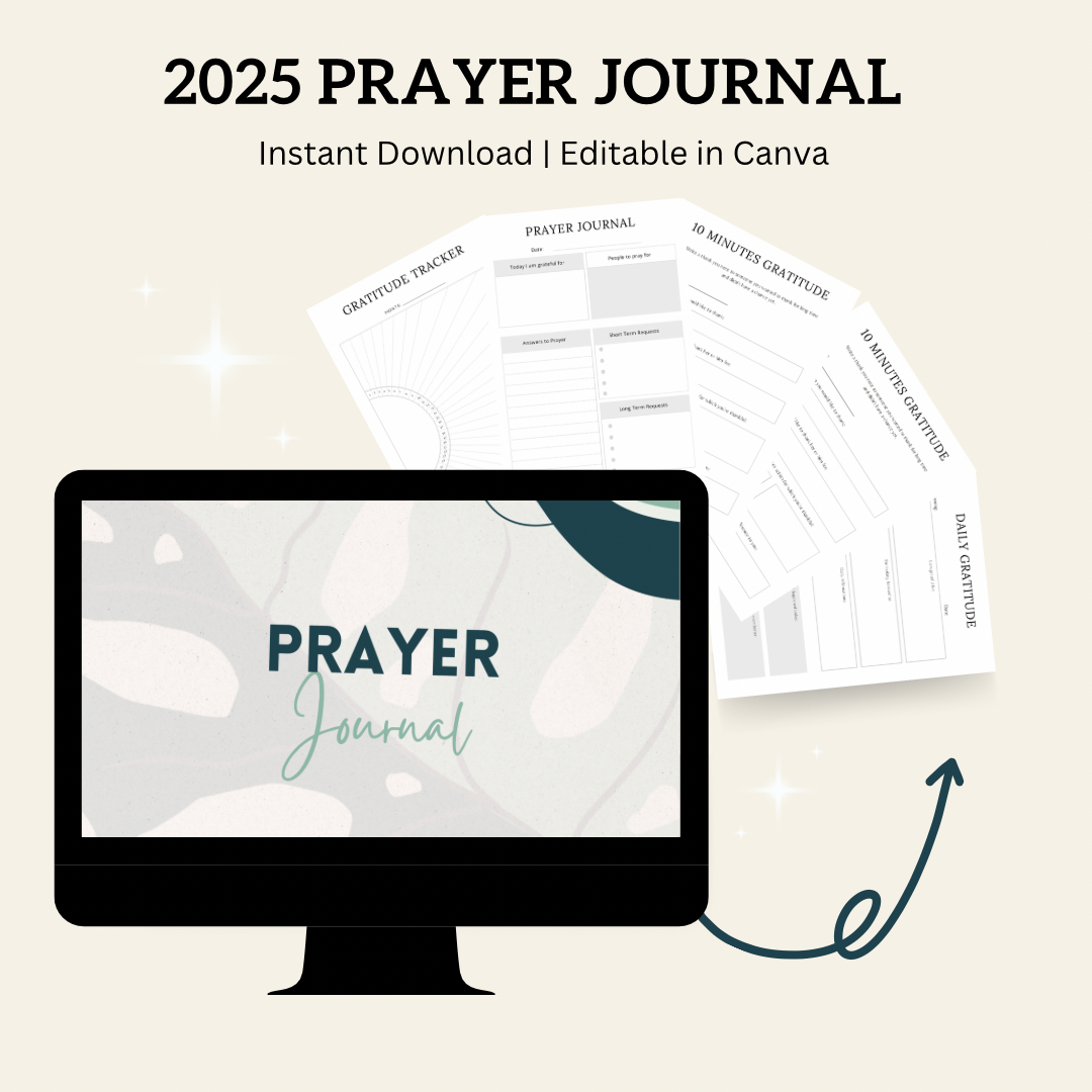 2025 Prayer Journal – 53 Pages of Guided Prayers, Bible Study & Daily Reflections